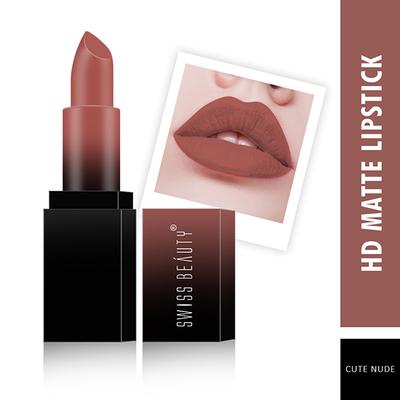 Swiss Beauty HD Matte Lipstick - (Cute Nude) 3.5 gm - Lipsticks