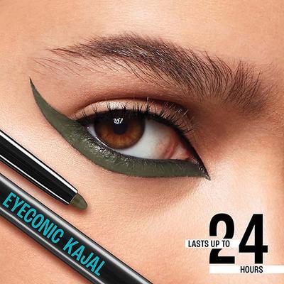 Lakme Eyeconic Kajal, Matte Waterproof, Smudgeproof Kajal that lasts 24 Hrs, Forest Green, 0.35 gm - Kajal & Kohls