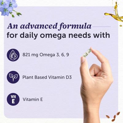 Neuherbs Omega Flaxseed Oil 1000 mg Capsules 60's - Omega Fish Oil Fatty Acids