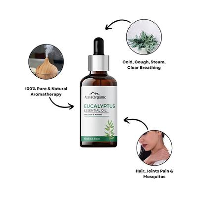 Aravi Organic Tea Tree and Eucalyptus Essential Oil 100% Pure Oil 30 ml - Essential Oils