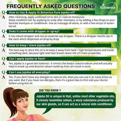 St.Botanica Pure Jojoba Cold pressed & Unrefined Oil 50 ml - Essential Oils