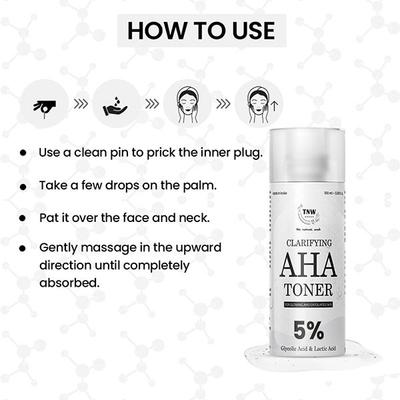 TNW The Natural Wash Clarifying AHA Toner with 5% Glycolic Acid and Lactic Acid 100 ml - Face Mists