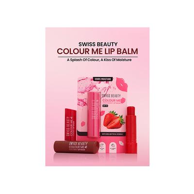 Swiss Beauty Colour Me Lip Balm-Apple Burst 4.5 gm - Lip Balms