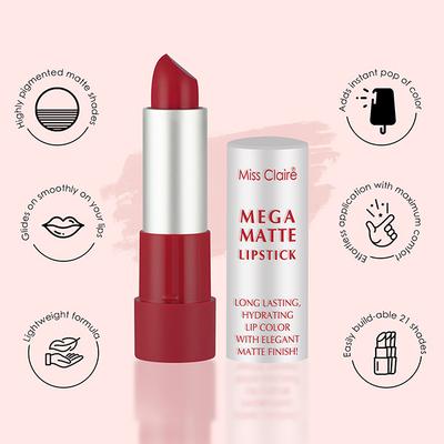 Miss Claire Mega Matte Lipstick - 9 3.5 Gm - Lipsticks