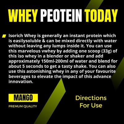 Zenius Whey Isorich Peotein Powder - Mango Flavour 1 kg - Whey Proteins