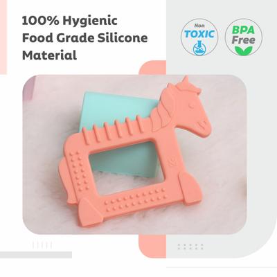 R for Rabbit Tiny Bites Safari Silicone Teether - Orange 1's - Feeding & Nursing