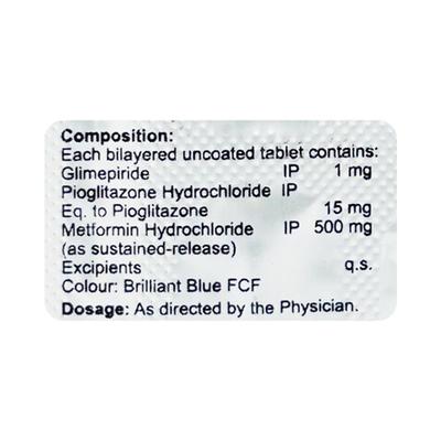 DAILYGLIM PM 1mg Tablet 10's - Diabetes-Ant