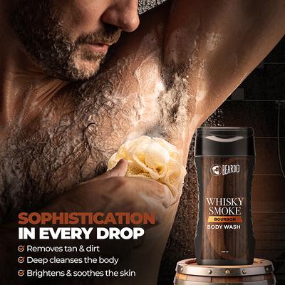 Beardo Whisky Smoke Bourbon Bodywash Bourbon Scented Refreshing and Masculine 200 ml - Shower Gels & Body Wash