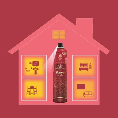 Trendsetter Collection Room Freshener Spray Bushra for Home and Office with Long Lasting Fragrance 300ml 2's - Air Fresheners