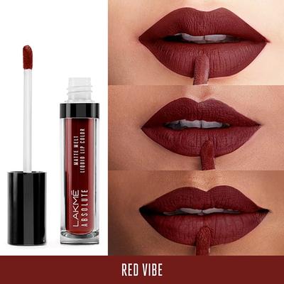 Lakme Absolute Matte Melt Liquid Lip Color Red Vibe 6 Ml - Liquid Lipsticks