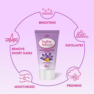 VI-John Women Feather Touch Honey and Saffron Hair Removal Cream -(each Pack Of 10) 40gm each 6's - Women Perfumes (Edt/Edp)