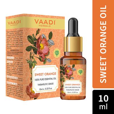Sweet Orange Essential Oil - Vitamin C Reduces Hairfall, Improves Skin Complexion, Enhances Mood, Loosens Tired Muscles - 100% Pure Therapeutic Grade 10 ml - Essential Oils