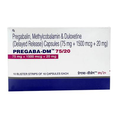 PREGABA DM 75/20 Capsule 10's - Neuropathic Pain-Dru
