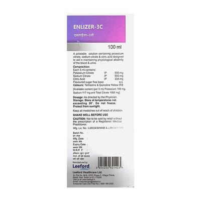 ENLIZER 3C SUGAR FREE Oral Solution 100ml (se) - Kidney Disease/Stones-Oth