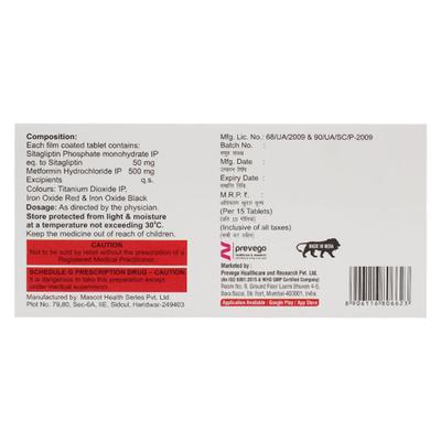 SITAVAC M 50/500 Tablet 15's - Diabetes-Ant