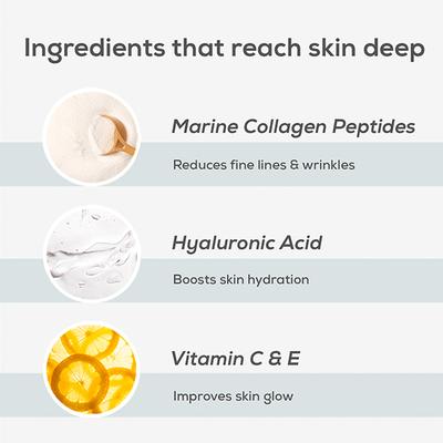 Hk Vitals Truebasics Collaskin, Marine Collagen Peptides for Youthful Glowing Skin, Orange 200 gm - Hair & Skin