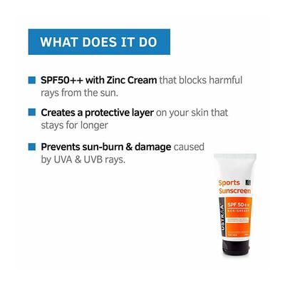 Ustraa Sports Sunscreen SPF 50++ - Non Greasy (For Men) 100 gm - Face Sunscreen