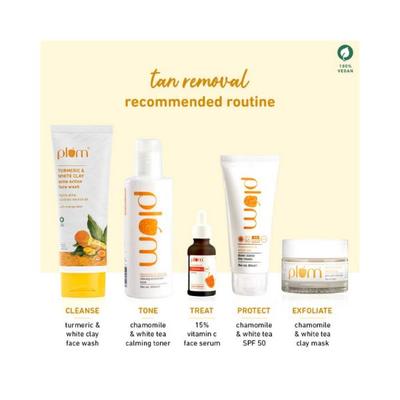 Plum Turmeric White Clay Acne Action Face Wash Fights Acne Controls Excess Oil with Orange Peel 100ml - Face Washes
