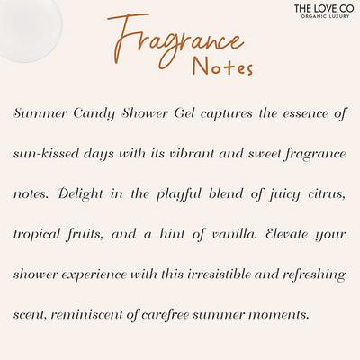 The Love Co. Summer Candy Hydrating Body Wash With Vitamin E Shea Butter, Shower Gel for Men Women, All Skin Types 250 ml - Shower Gels & Body Wash