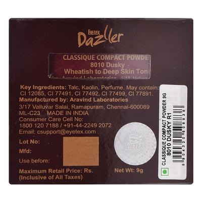 Eyetex Dazller Classique Compact Powder- 8010 Dusky 9 gm - Compact Powder