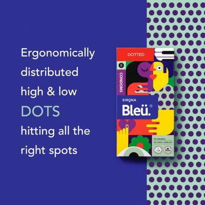 Bleu High Grade Natural Latex Dotted Condoms (Pack of 6 X 8's) - Plain/Flavoured Condoms