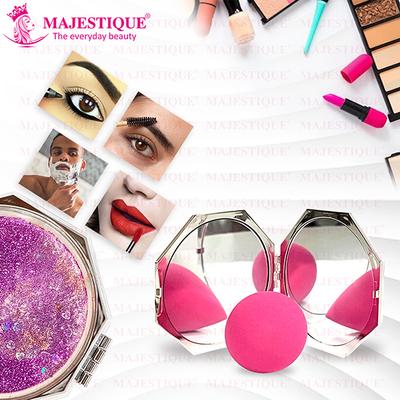 Majestique Dual Side Hexaglitter Pocket Mirror, Distortion-Free, Compact Folding - Multicolor 1's - Mirror