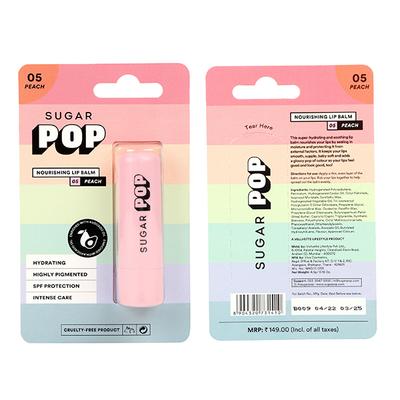 SUGAR POP Nourishing Lip Balm 05 Peach 4.5 gm - Lip Balms