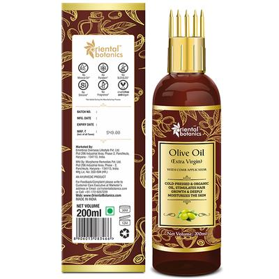 Oriental Botanics Extra Virgin Olive Oil with Comb Applicator 200 ml - Hair Oils