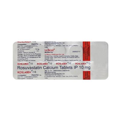 Roslaren 10mg Tablet 10'S - High Cholesterol-Dys