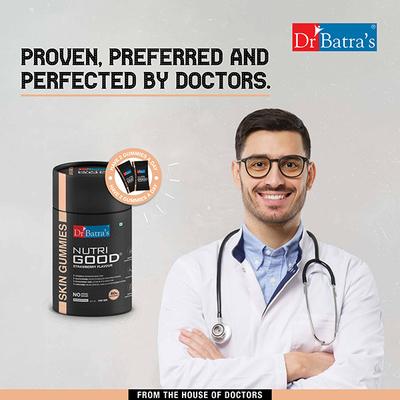 Dr Batras Nutrigood Skin Gummies for Healthy & Youthful Skin With Glutathione, Hyaluronic Acid & Vitamins For Helping Collagen Production - 60 Gummies 1's - Hair & Skin