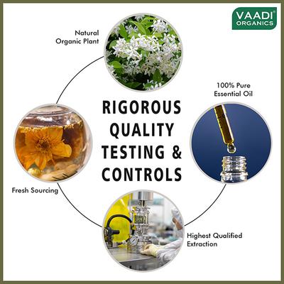 Vaadi Herbals Jasmine Essential Oil - Nourishes Dry & Damaged Hair, Improves Sleep, Uplifts Mood, Reduces Acne & Blemishes - 100% Pure Therapeutic Grade 10 ml - Essential Oils