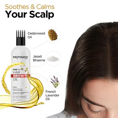 Protouch progrow Hair Growth Oil with Rosemary & Methi, Helps in Hair Regrowth, Anti Hair Fall and Anti Dandruff 100ml - Hair Oils