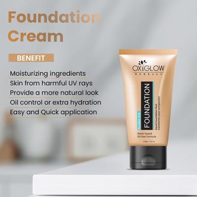 OxyGlow Herbals Foundation - Water Based Oil Free Formula 30 gm - Foundation