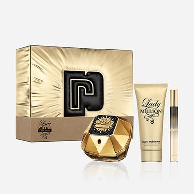 PACO RABANNE LADY MILLION FABULOUS EAU DE PARFUM WITH BODY LOTION ANDMEGA SPARY 135ml - Women Perfumes (Edt/Edp)