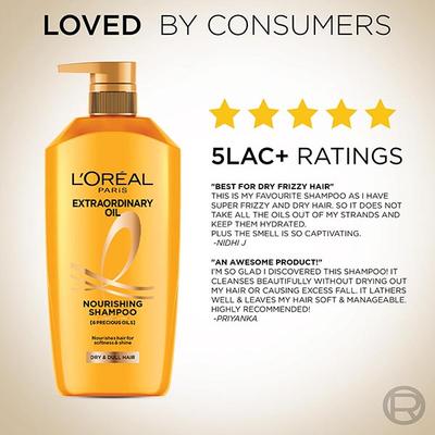 L'Oreal Paris Extraordinary Oil Nourishing Shampoo For Dry & Dull Hair - 1000ml - Shampoos