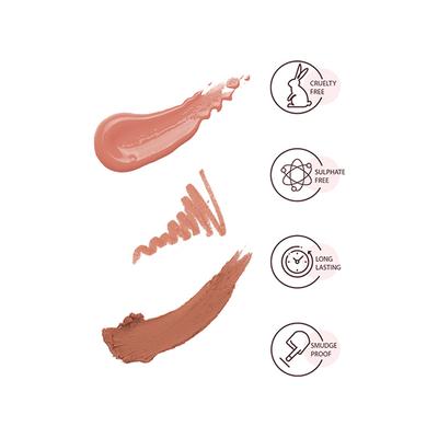 Star Struck By Sunny Leone Lip Kit - Toffee (Lipstick 4.2gm + Lip Gloss 5.5ml + Liner 1.2gm) - Lipsticks