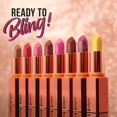 Pilgrim Glitter Lipstick My Habibi-07 Luxurious 3-D Glitter Formula With Matte Finish pink 4.2 g - Lipsticks