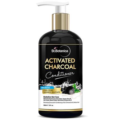 Stbotanica Activated Charcoal Hair Conditioner, Deeply Purifies And Removes Impurities, Refreshing Menthol 300 ml - Shampoos
