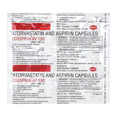 Ecosprin AV 150mg Capsule 15'S - Blood Clot-Ant