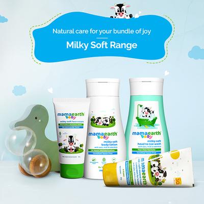 Mamaearth Milky Soft Head to Toe Wash with Oats, Milk, and Calendula for Babies 200 ml - Shower Gels & Body Wash