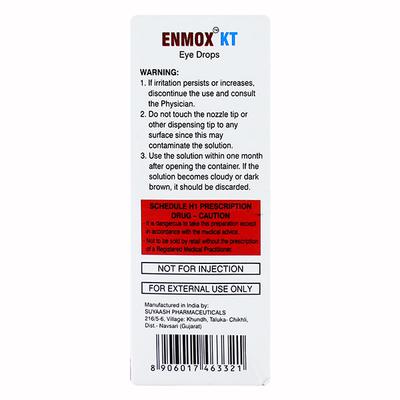 ENMOX KT BAK Free Eye Drops 5ml - Eye Infections-Eaa