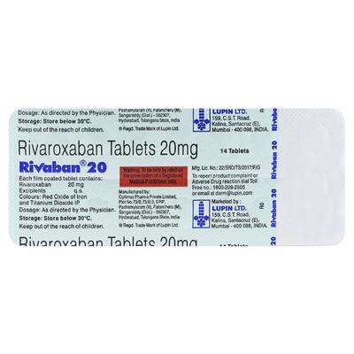 RIVABAN 20 Tablet 14's - Blood Clot-Ant