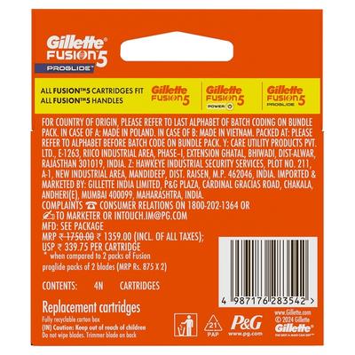 Gillette Fusion 5 Proglide Cartridges 4's - Razors & Cartridges