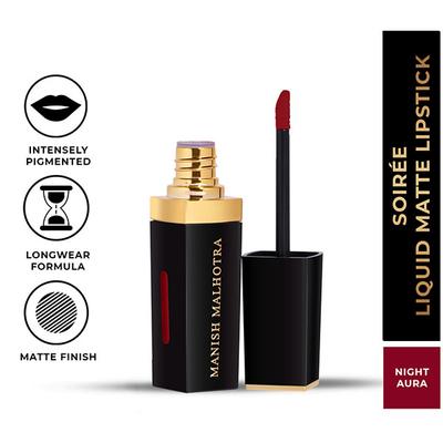 Myglamm Manish Malhotra Soiree Liquid Matte Lipstick - 04 Night Aura 7 gm - Blushes