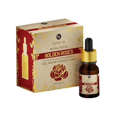 Golden Roses - Natural Face Oil with 23K Gold, Rose & Rosehip Oil - 15ml - Essential Oils