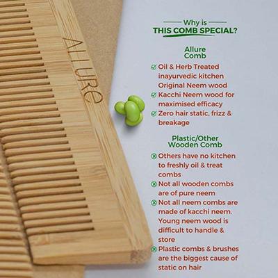 Allure Bamboo Comb (CB-02) 2's - Hair Combs