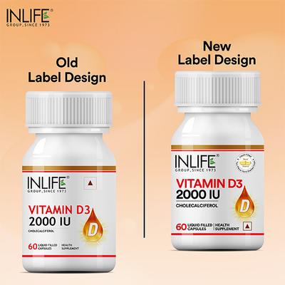 INLIFE Vitamin D3 2000 IU Capsules 60's - Multi-Vitamins