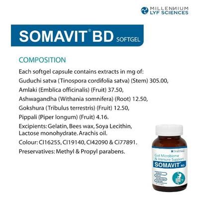 Millennium Lyf Sciences Somavit Softgels 60's - Pure Herbs