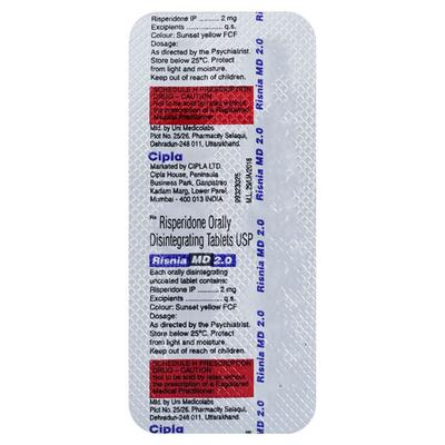 Risnia MD 2mg Tablet 10'S - Schizophrenia-Aps