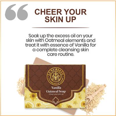 Luxuriate Vanilla Oatmeal Soap Bar for Relieves Skin Itching and Irritation. 125 gm - Soaps